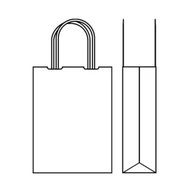 SACCHETTO DI CARTA CON MANICO RITORTO | 26x11x35 - Shopping bag per...