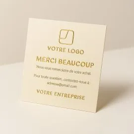 CARTES CARRÉES PERSONNALISÉES AVEC DORURE & EMBOSSAGE | 90X90 MM