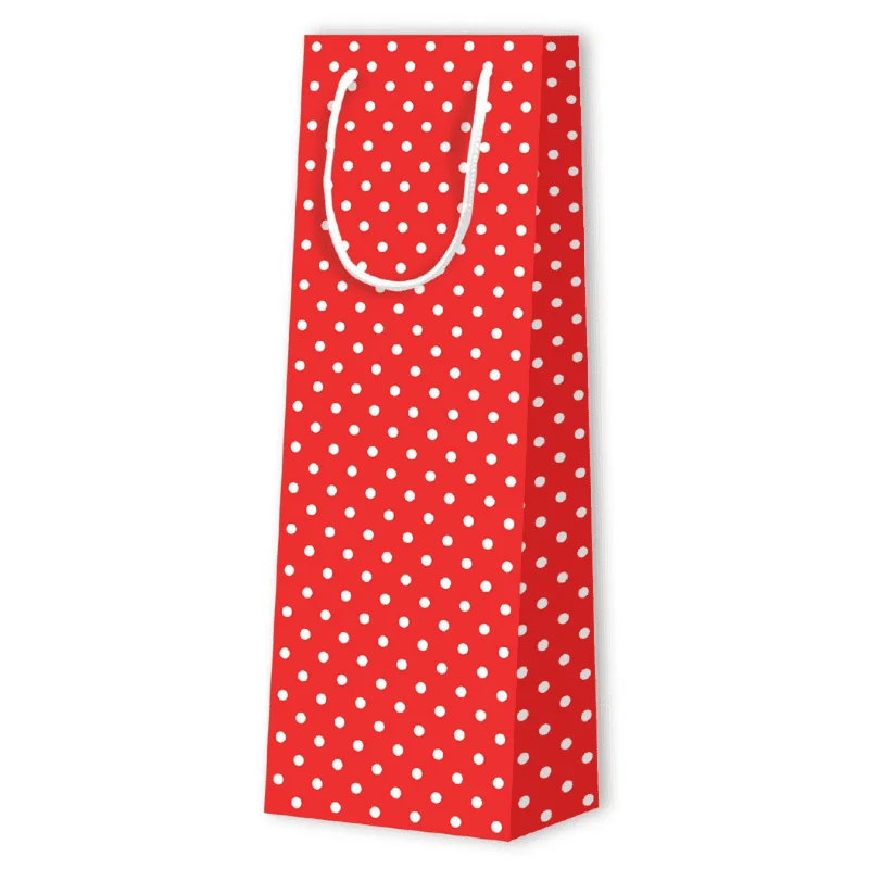 PAPIERTASCHE MIT PUNKTEN FÜR FLASCHEN | 12,3x7,8x36,2 - Taschen mit Muster - Centuryprint