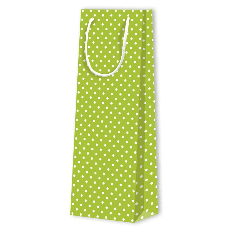SAC PAPIER À POIS POUR BOUTEILLES| 12,3x7,8x36,2 - Sacs à motif - Centuryprint