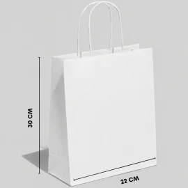 SAC EN PAPIER À POIGNÉES TORSADEES | 22 x 30 x 10 cm | IMPRESSION C...