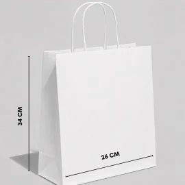 SAC EN PAPIER À POIGNÉES TORSADEES | 26 x 14 x 34 cm | IMPRESSION C...