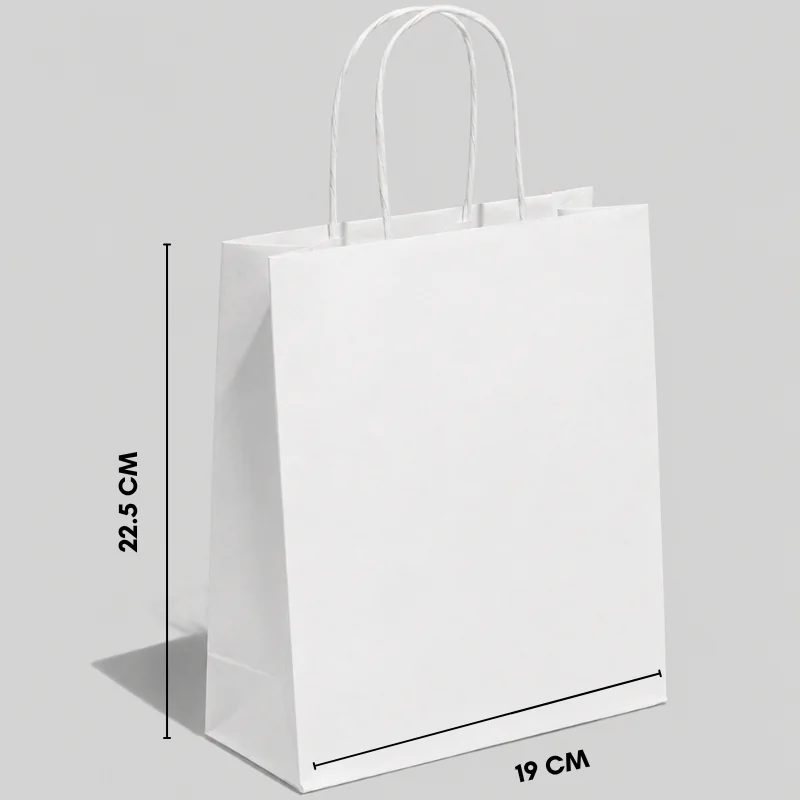Papiertüte mit gedrehtem Griff | 22.5x19x8 cm | VOLLSTÄNDIGER DRUCK | 25er-Packung - Zuhause - Centuryprint