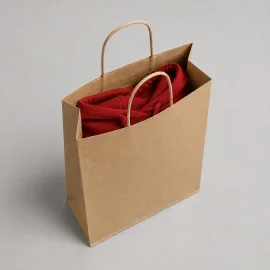 BOLSA DE PAPEL CON ASA RETORCIDA | 22.5x19x8 cm | IMPRESIÓN COMPLET...