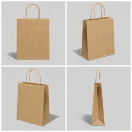 Papieren tas met gedraaid handvat |22.5x19x8 cm | VOLLEDIGE PRINT |...