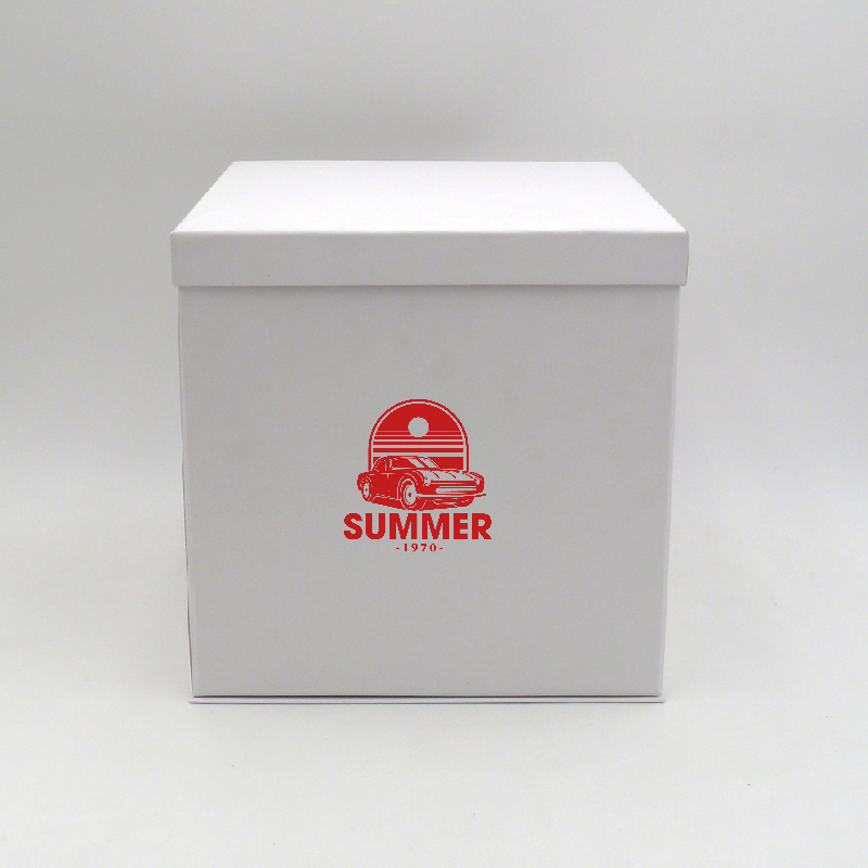 Caja personalizada Flowerbox 25x25x25 CM | CAJA FLOWERBOX | IMPRESIÓN SERIGRÁFICA DE UN LADO EN UN COLOR
