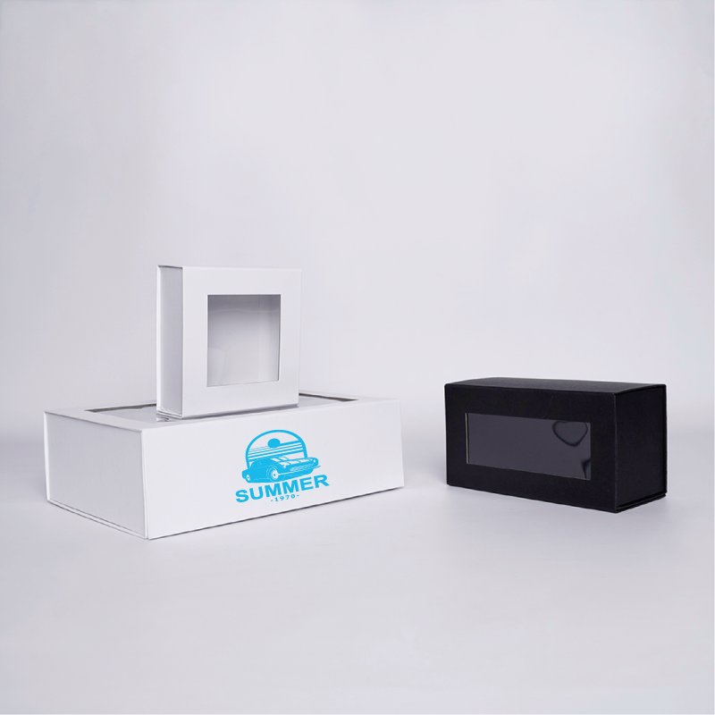 Caja magnética personalizada Clearbox 22x22x10 CM | CLEARBOX | IMPRESIÓN SERIGRÁFICA DE UN LADO EN UN COLOR