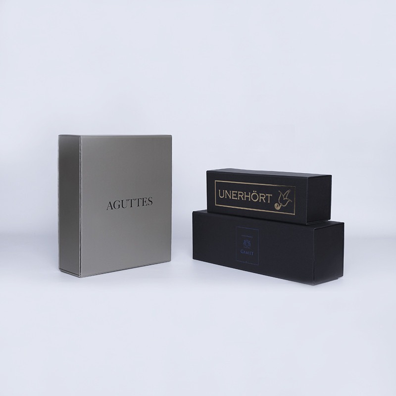 Caja magnética personalizada Bottlebox 10x33x10 CM | BOTTLE BOX |CAJA PARA 1 BOTELLA | ESTAMPADO EN CALIENTE
