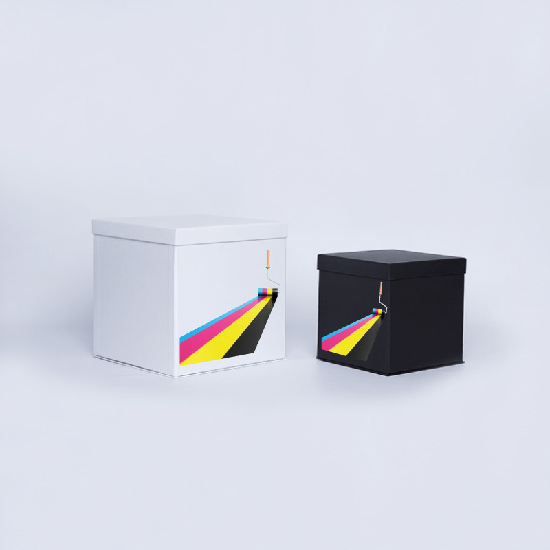 Gepersonaliseerde Gepersonaliseerde doos met deksel Flowerbox 25x25x25 CM | FLOWERBOX |DIGITALE BEDRUKKING OP GEDEFINIEERDE ZONE