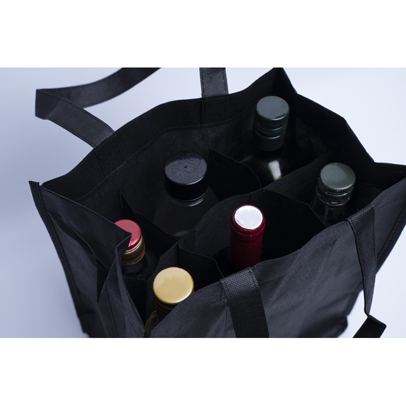 Customized Customized non-woven bottle bag 28x20x33 CM | NON-WOVEN TNT LUS BOTTLE BAG | SCREEN PRINTING ON TWO SIDES IN ONE C...