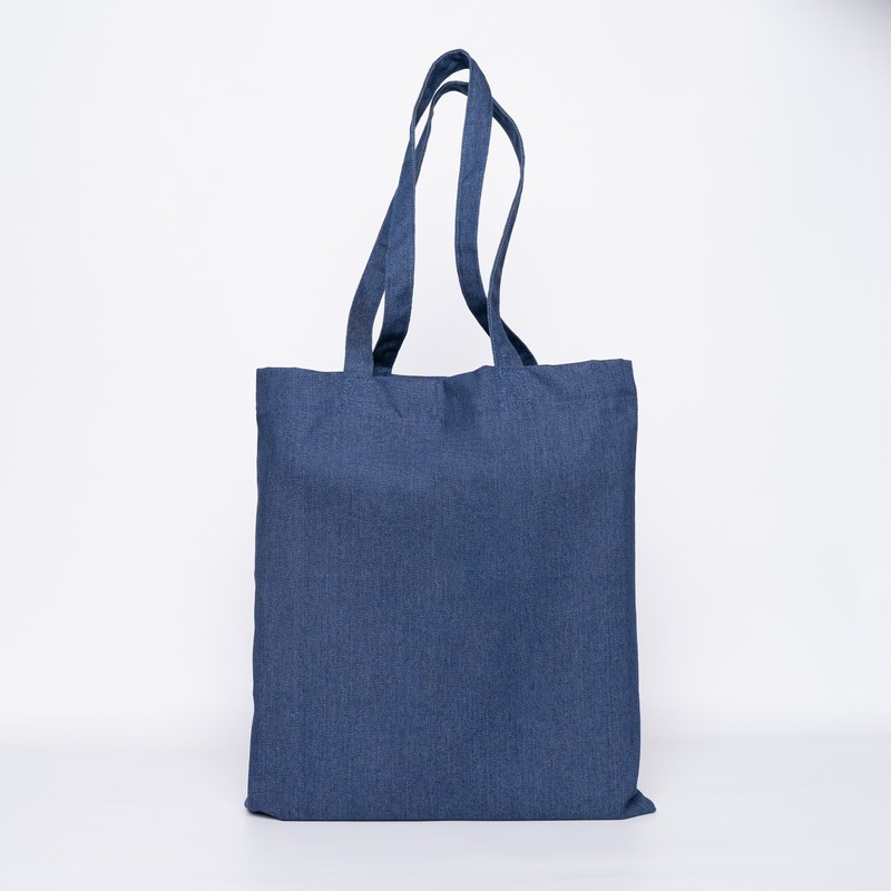 Customized Personalized reusable denim Bag 38x42 CM | TOTE DENIM BAG | SCREEN PRINTING ON TWO SIDES IN ONE COLOUR